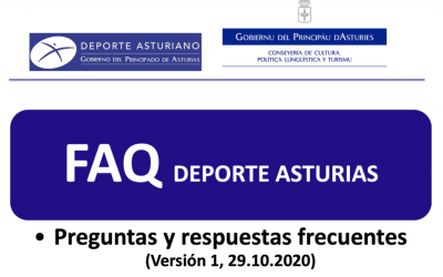 Preguntas frecuentes del Deporte en Asturias ante el covid-19